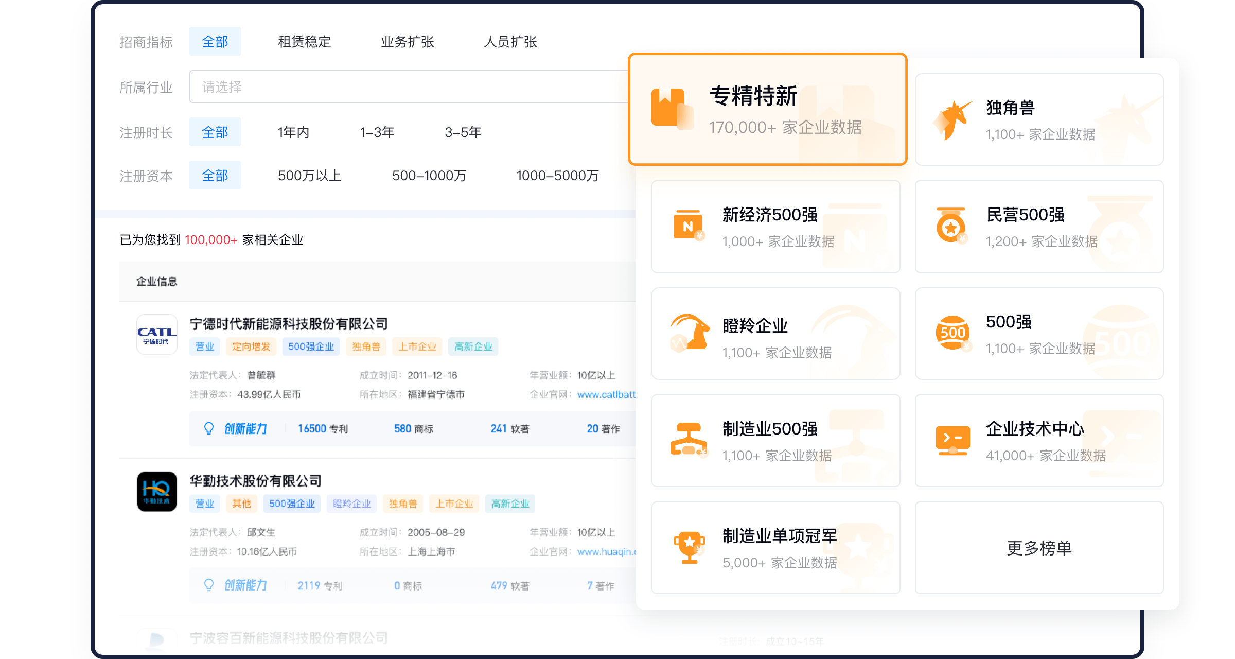 企业榜单查询